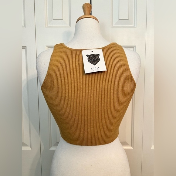 NWT LITA by Ciara Iced Coffee Ribbed Crop Top Size Medium - Picture 9 of 11